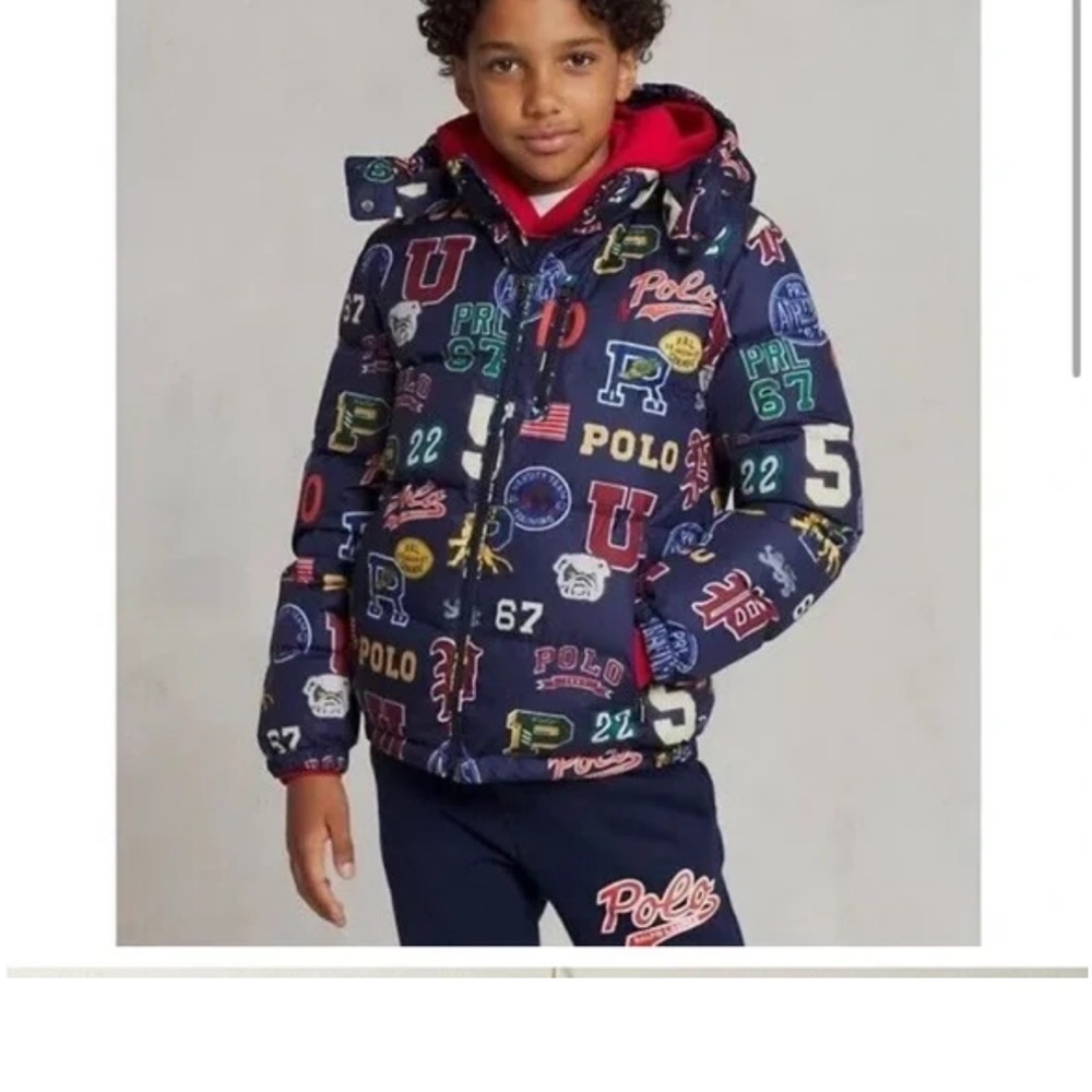 Polo Ralph Lauren Jacket Boys Print Water-Repellent Down Hooded …BOYS SIZE 7